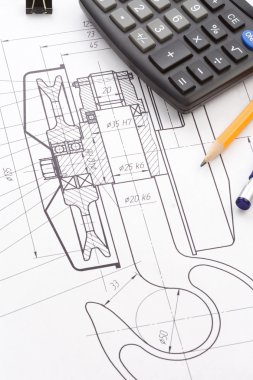 Engineering drafting of hook crane