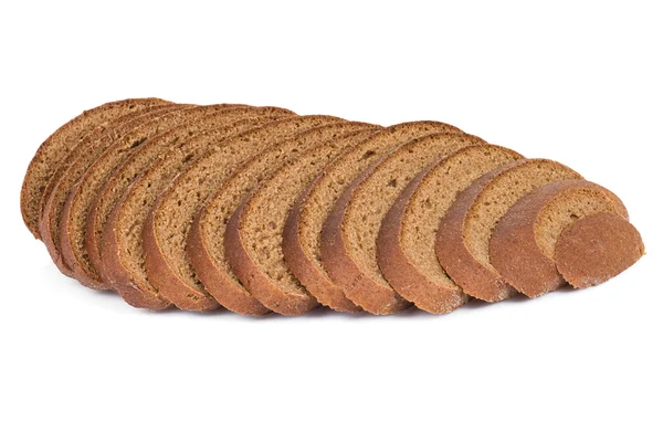Dilimlenmiş somun ekmek beyaza izole edilmiş. — Stok fotoğraf