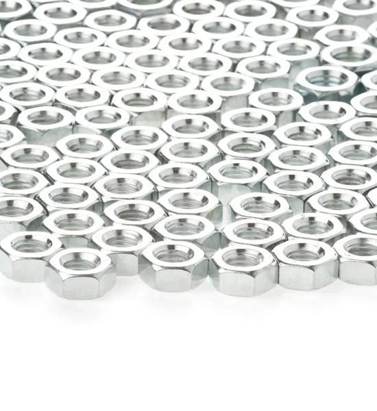 Metall nötter verktyg isolerad på vit — Stockfoto