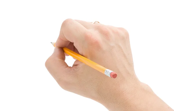 Escrita à mão com lápis isolado — Fotografia de Stock