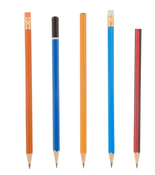 Dřevěná tužka izolovaná na bílém — Stock fotografie
