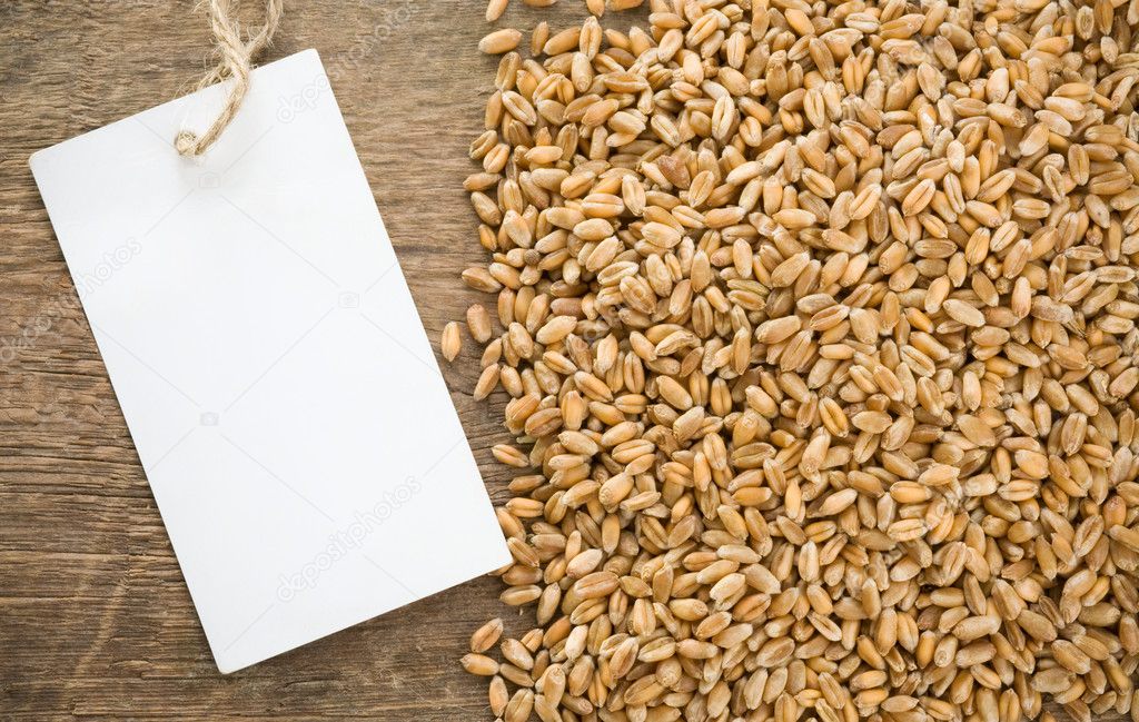 Wheat grain and tag price