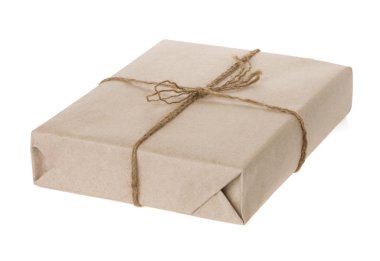 Parcel wrapped isolated on white background clipart