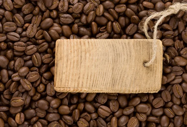 咖啡豆和价格标签 — 图库照片
