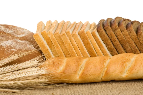 Brood- en banketsector producten op wit — Stockfoto
