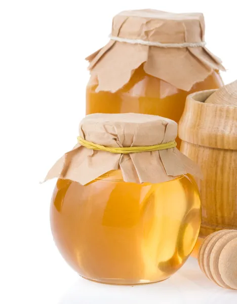 Honey jar isolated on white — Stock Photo, Image