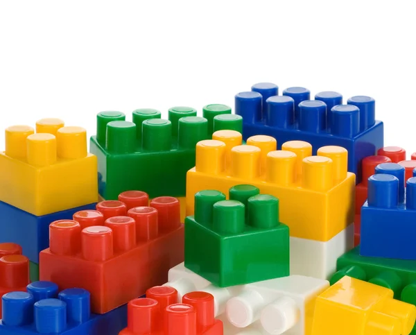 五颜六色的塑料玩具上白色隔离 — 图库照片