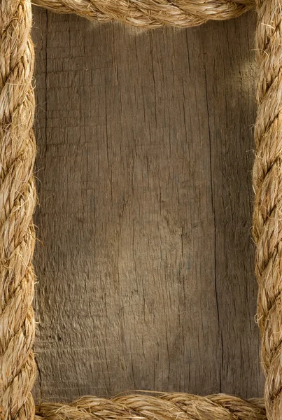 Судовой канат и старая древесина — стоковое фото