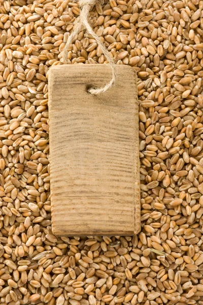 Wheat grain and price tag — Stock Photo, Image