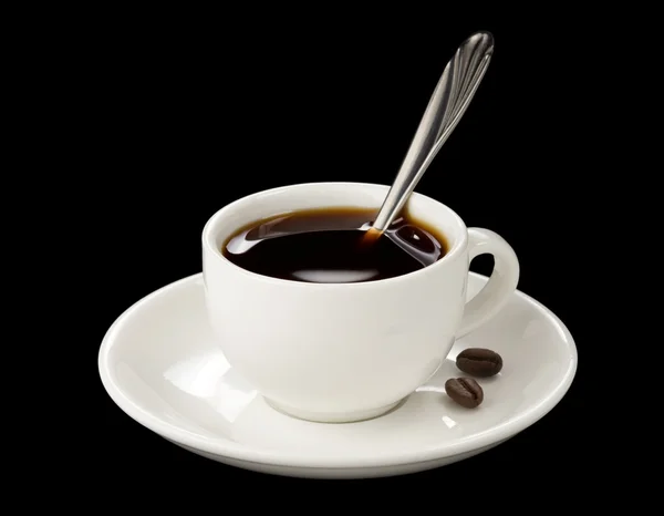 Csésze kávé elszigetelt fekete — Stock Fotó
