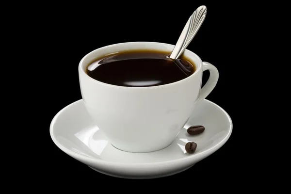 杯咖啡黑隔离 — 图库照片