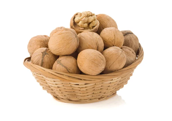 Ořechy izolované na bílém — Stock fotografie