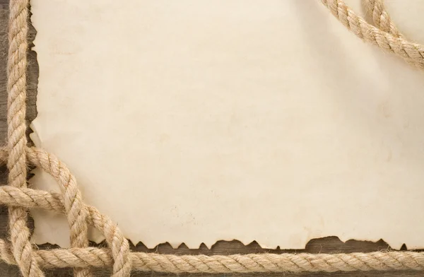 Lodní lana na starých pergamenech vinobraní zteřelého papíru — Stock fotografie