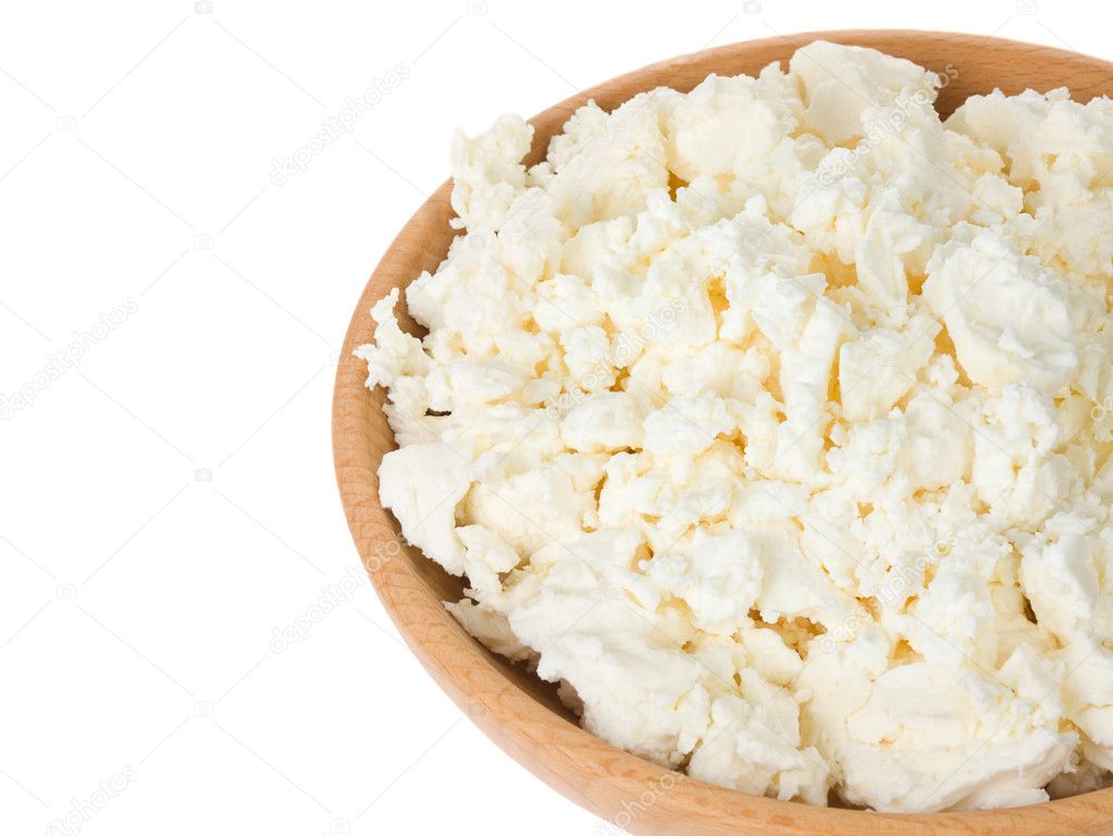 Cottage cheese in plate