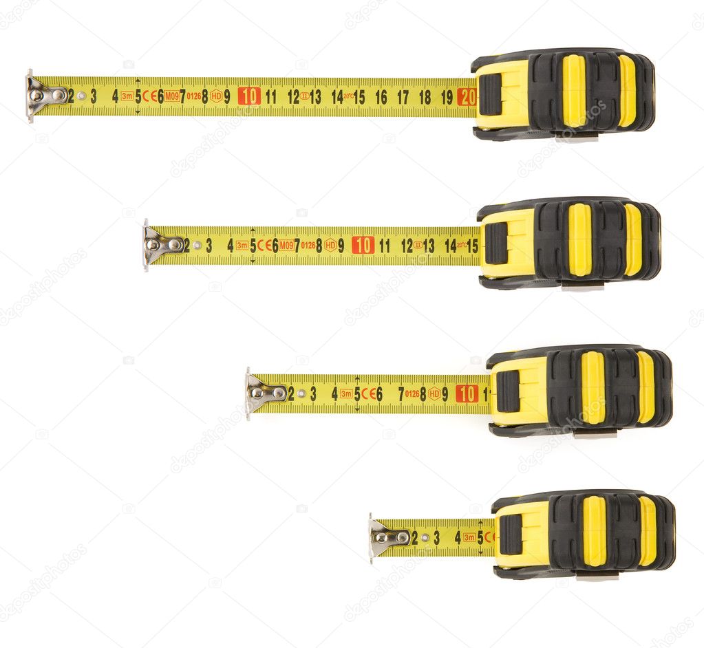 Set of tape measure isolated on white