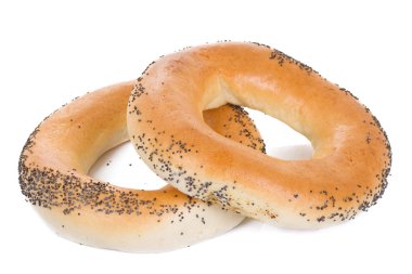 simit üzerinde beyaz zemin üzerine beyaz backgroundbagels