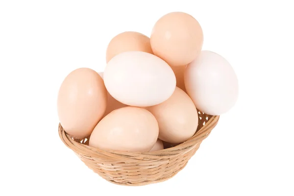 Weidenteller und Eier — Stockfoto