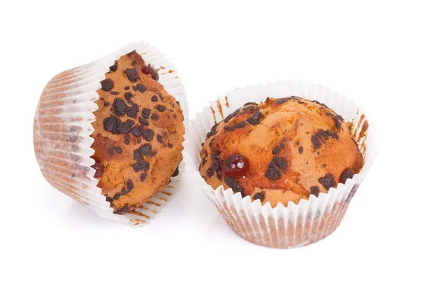 Dos cupcakes en blanco — Foto de Stock