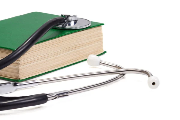 Kniha a stetoskopem — Stock fotografie