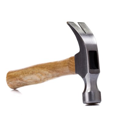 Wood hammer isolated on white clipart