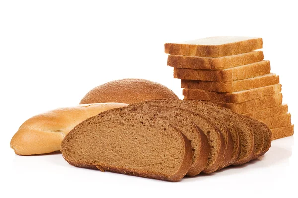 Pâine pe fundal alb — Fotografie, imagine de stoc