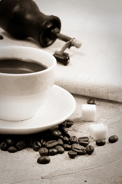Kahve ve taşlama tezgahı — Stok fotoğraf