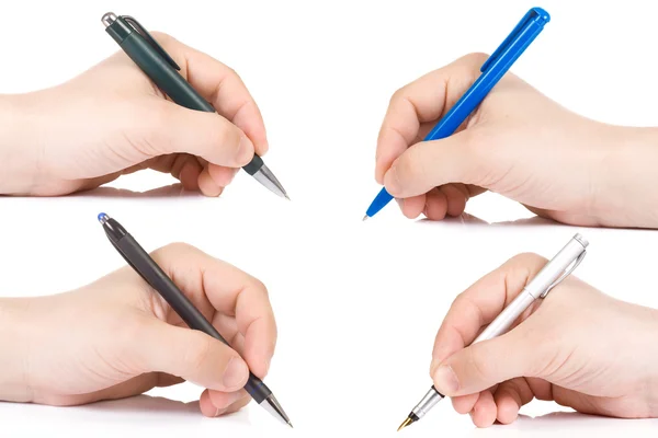 Hand en pennen — Stockfoto