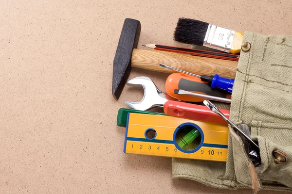 Construction tools and bag — Stock Photo, Image