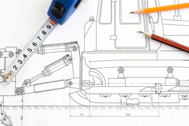 Tape measure and pencil clipart