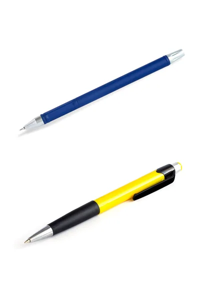 Długopisy żółty i niebieski — Zdjęcie stockowe