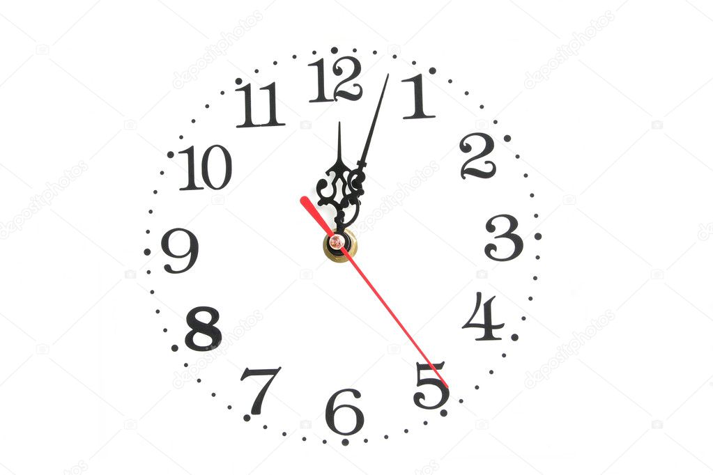 Clock at white background