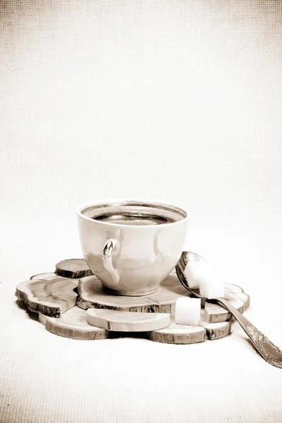 Tessuto e caffè — Foto Stock