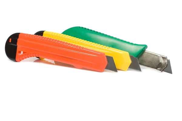 Renkli kağıt bıçak izole — Stok fotoğraf