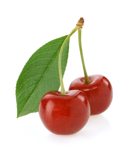 Sweet cherry na białym tle — Zdjęcie stockowe
