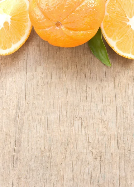 Fresh fruits orange on wood board — Stock Photo, Image