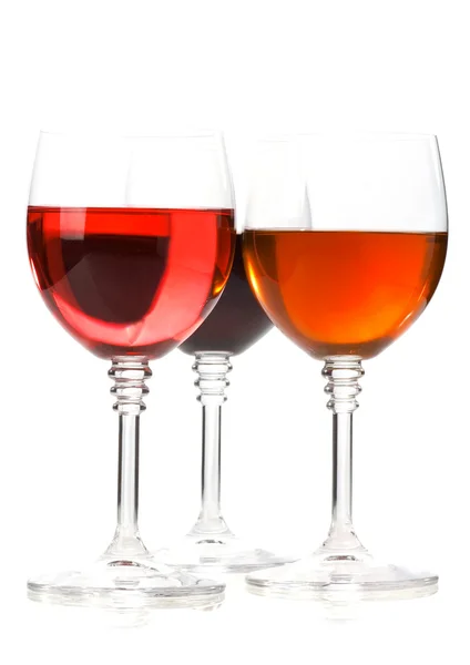 Víno ve skle izolovaných na bílém — Stock fotografie