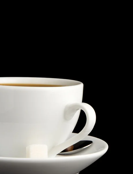 Copo cheio de café e feijão — Fotografia de Stock