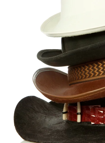 Brązowy kowbojski kapelusz na białym tle — Zdjęcie stockowe
