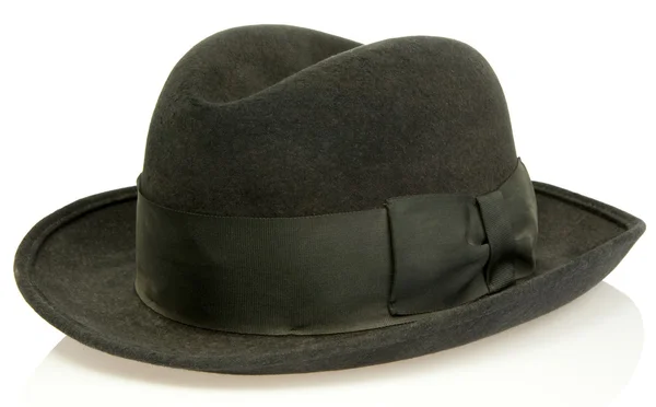 Sombrero negro aislado en blanco — Foto de Stock