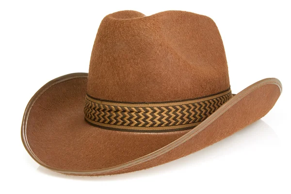 Коричневий ковбойський капелюх ізольований на білому — стокове фото