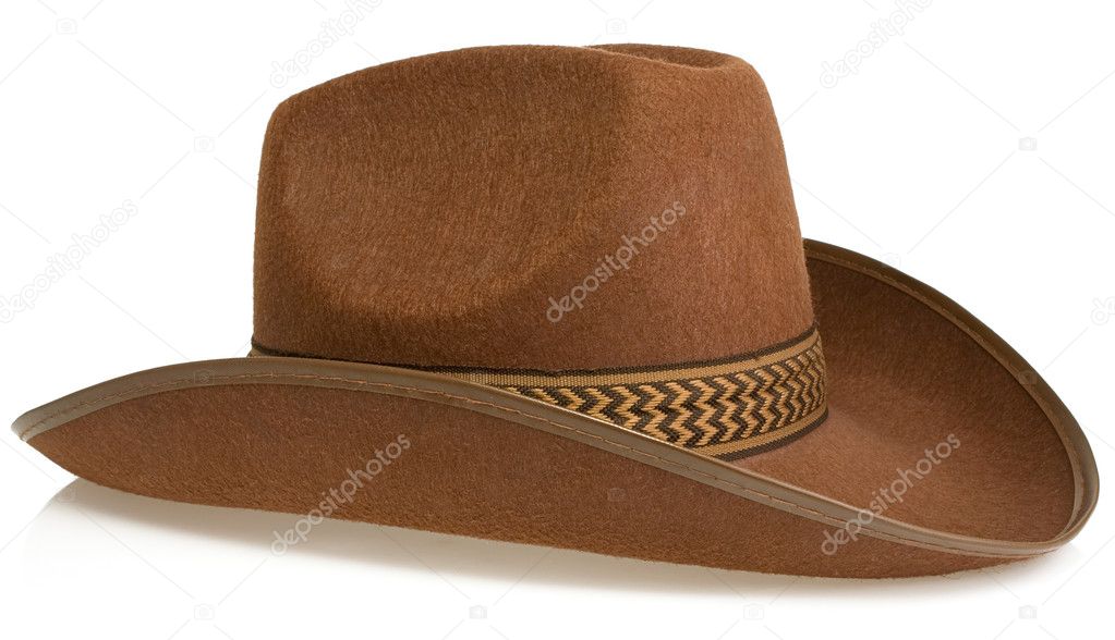 Brown cowboy hat isolated on whitebrown cowboy hat isolated on w