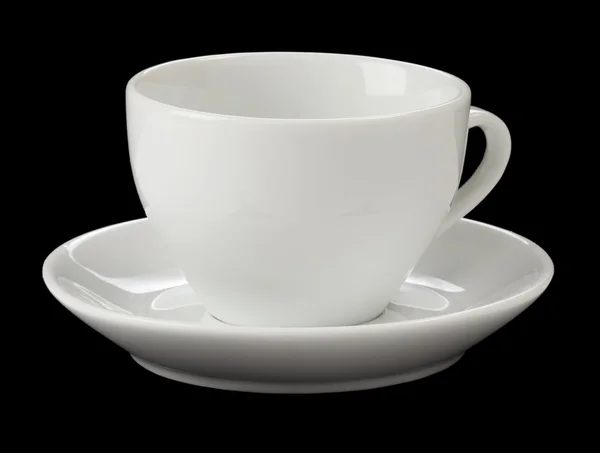 Leere Tasse Kaffee isoliert auf schwarz — Stockfoto