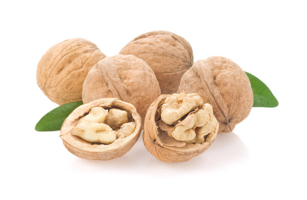 Walnuts isolated on white