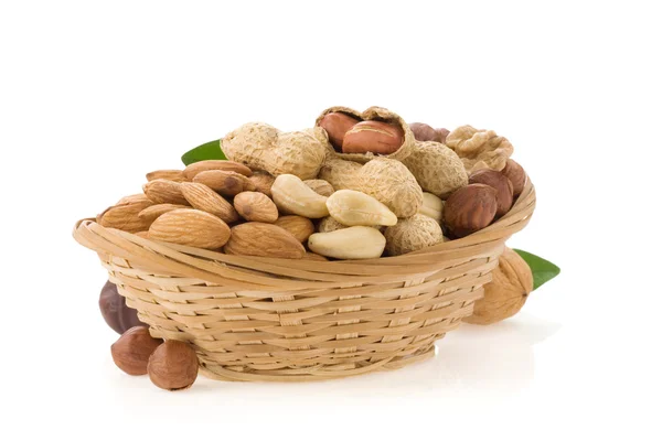 Set of nuts isolated on white — Stock Photo, Image