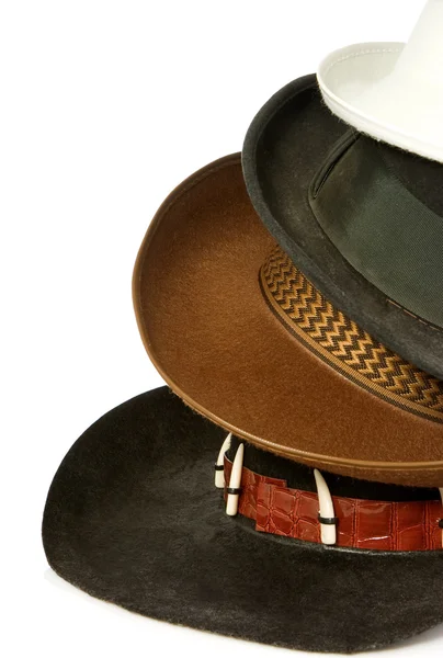 Brązowy kowbojski kapelusz na białym tle — Zdjęcie stockowe