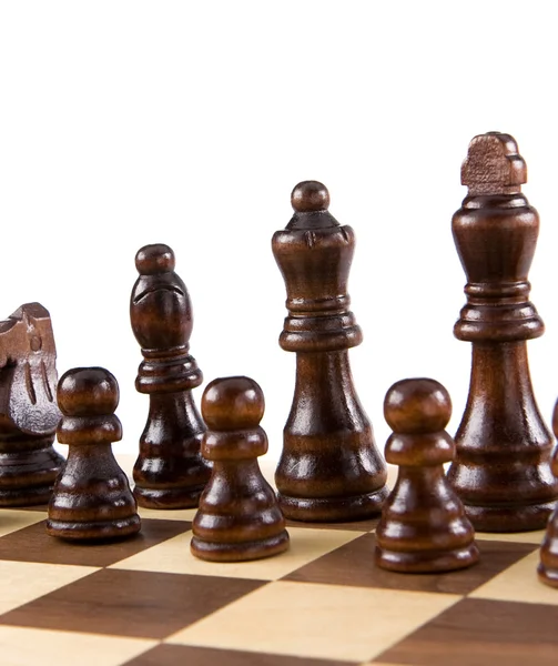 国际象棋棋子上白色隔离 — 图库照片