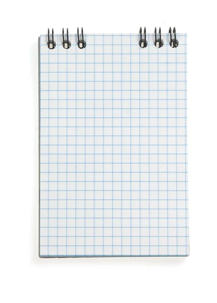 Sprawdzone notatnika na białym tle — Zdjęcie stockowe