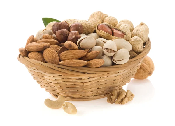 Nuts isolated on white background — Stock Photo, Image
