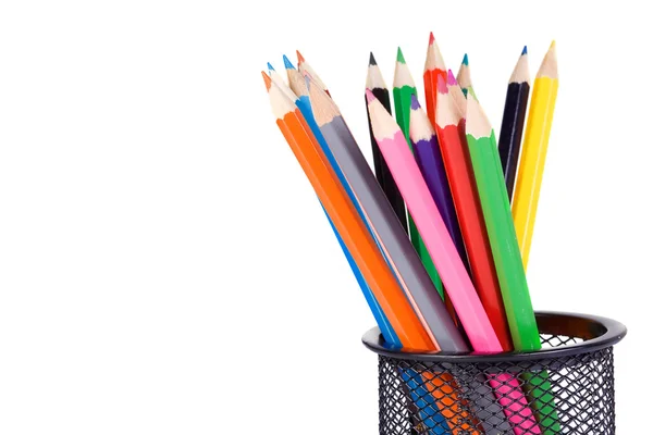 Cestino portapenne pieno di matite — Foto Stock
