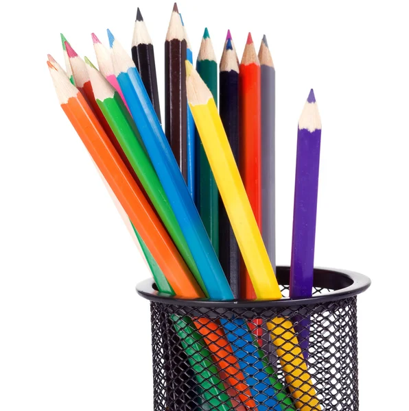 Držitel plnou barevných tužek — Stock fotografie